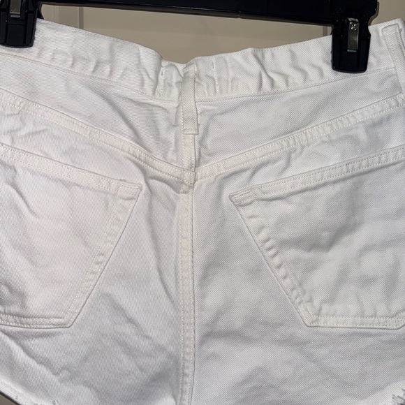 Agolde White Jean Shorts Distressed High-Waisted - Picture 4 of 5